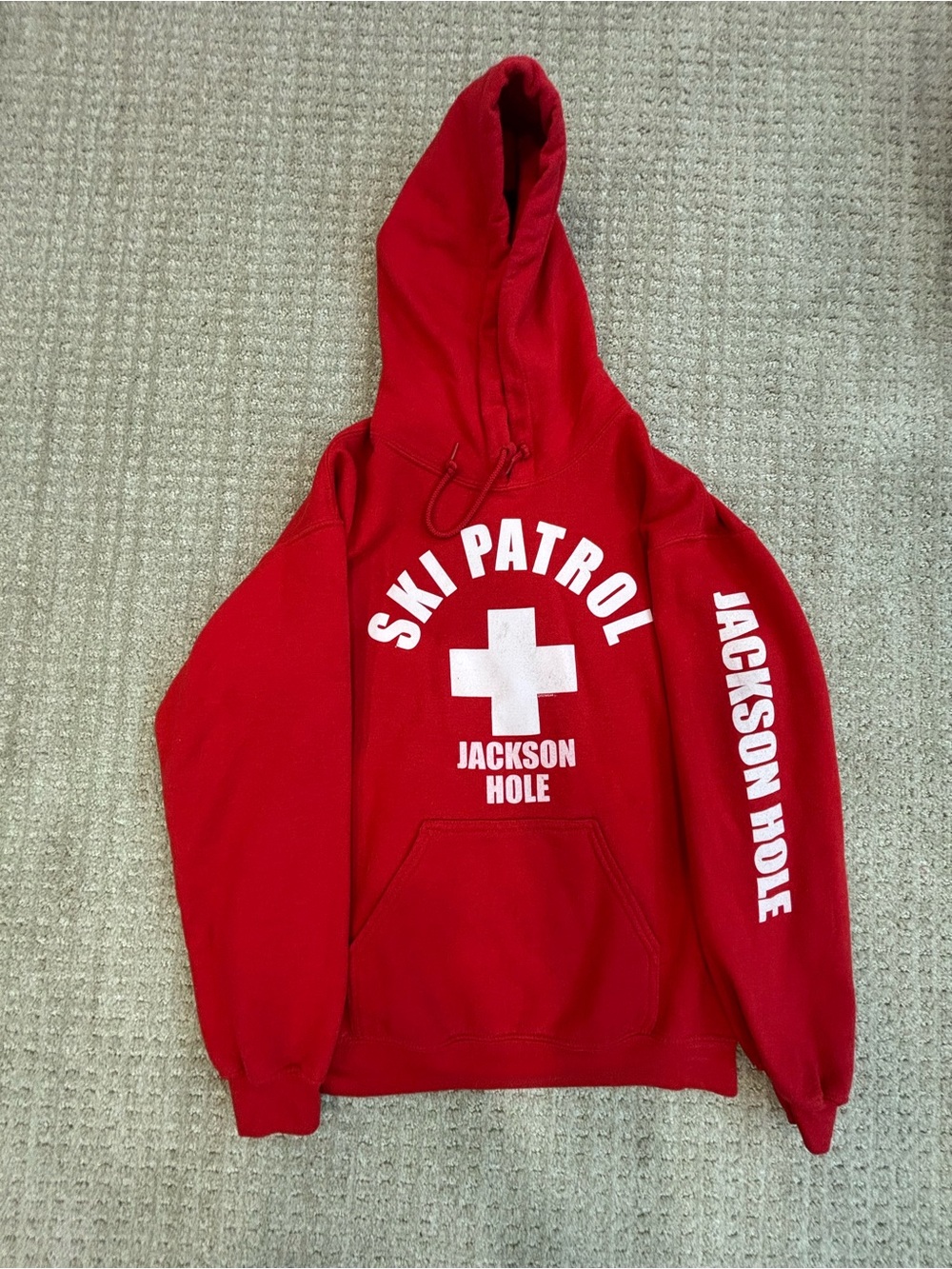 Jackson Hole Ski Patrol Red Hooded Sweatshirt